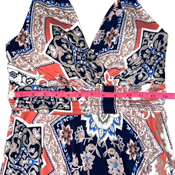 Soma Paisley Halter Handkerchief Hem Midi Dress Size Medium - Picture 12 of 13
